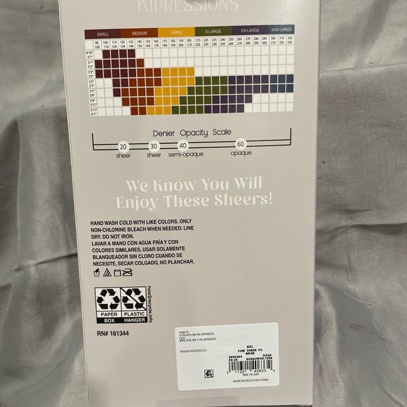 Impressions Silk Sheer Tights - Nude, Lavender, Gray - Picture 7 of 7